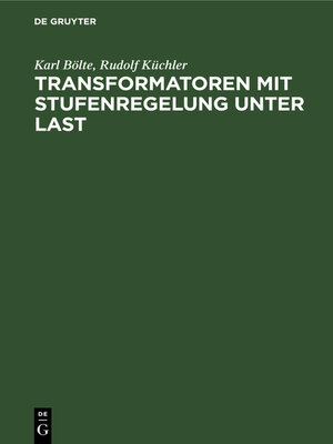 cover image of Transformatoren mit Stufenregelung unter Last
